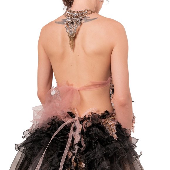 SAMPLE GOWN ONLY - HANNAH NOELLE Black Goth Wedding Ballgown Set - Picture 10 of 10